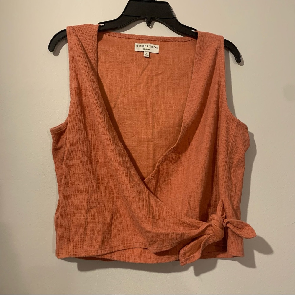 Madewell Texture & Thread Peach Wrap Tank Top